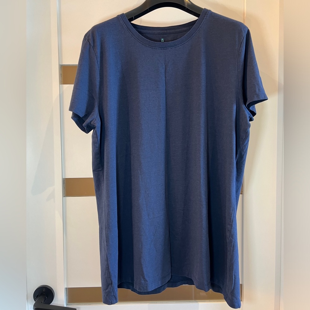 Tommy John Women's Second Skin Crew Neck Short Sleeve Tee Dress Blues 2XL